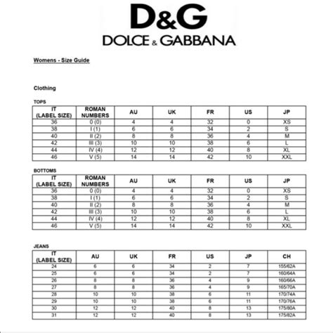 dolce gabbana travel size|dolce gabbana jeans size chart.